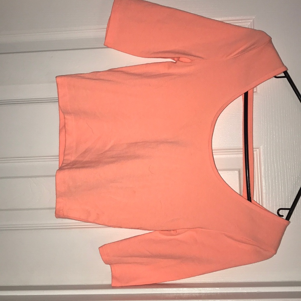 Neon pink crop top